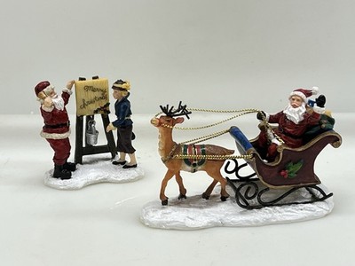 Lemax Santa Collection Charitable Santa & Santa With Reindeer Figurine Two Pack