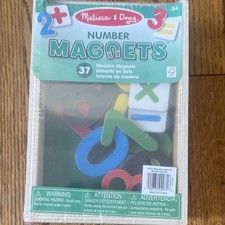 Melissa  Doug Number Magnets Wooden Set 37 Pieces Educational Toy Ages 3 