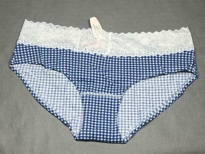 Vtg Victorias Secret Cotton Stretch Hiphugger Panty Lingerie Country Gingham L