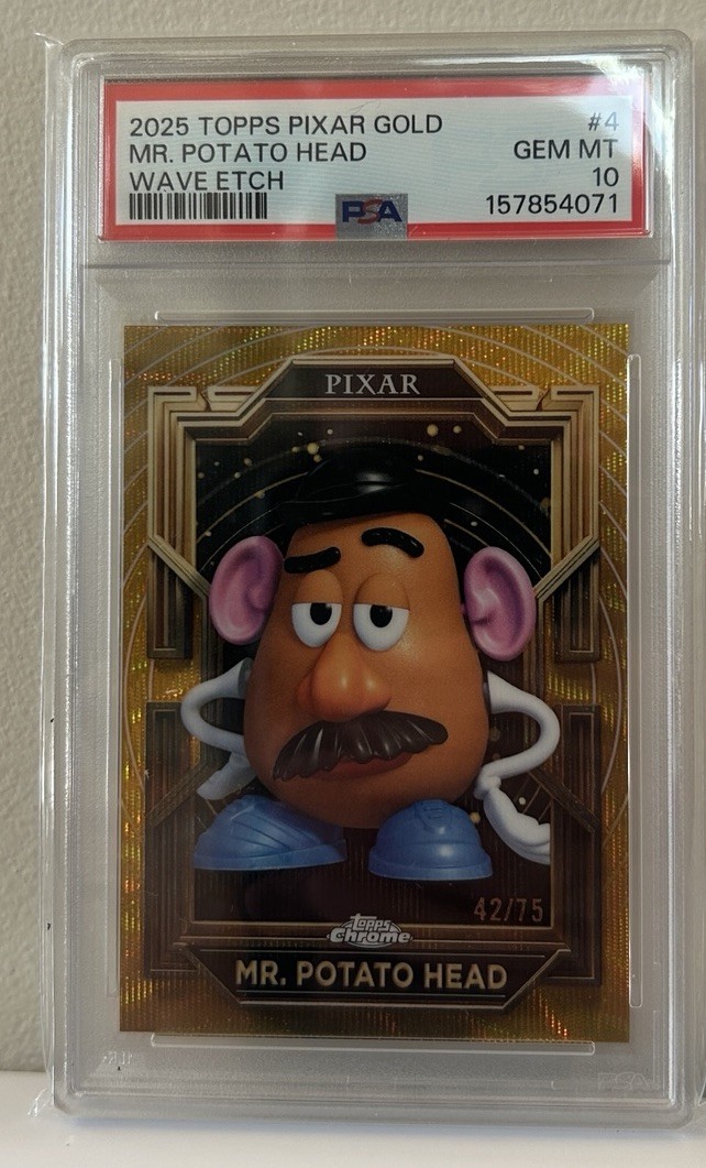 2025 Topps Chrome Pixar Gold Mr. Potato Head PSA 10 GEM Wave Etch /75 RARE 🔥