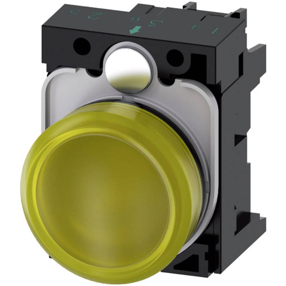 Voyant lumineux jaune 24V Siemens 3SU1102-6AA30-1AA0 plat