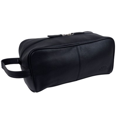 Oakridge Leder Herren Kompakt Reise Übernachtung Waschtasche Schwarz