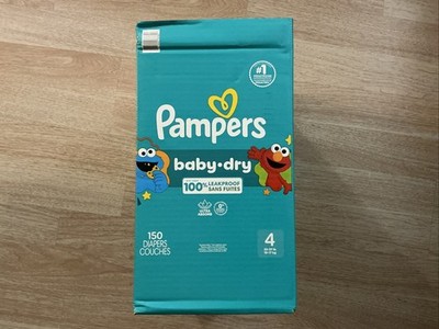 Pampers Baby Dry Size 4 Count 150. Free shipping.