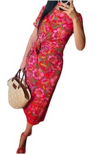 SEZANE Farm Rio Pippa Dress Red Pink Floral Size XS