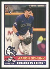 2025 Topps Heritage #90 Aaron Schunk RC Colorado Rockies TW676