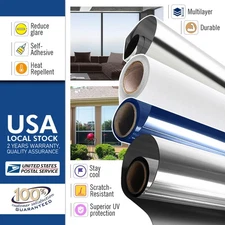 Window Tint One Way Mirror  Privacy UV Heat Reflective Home Office Home US