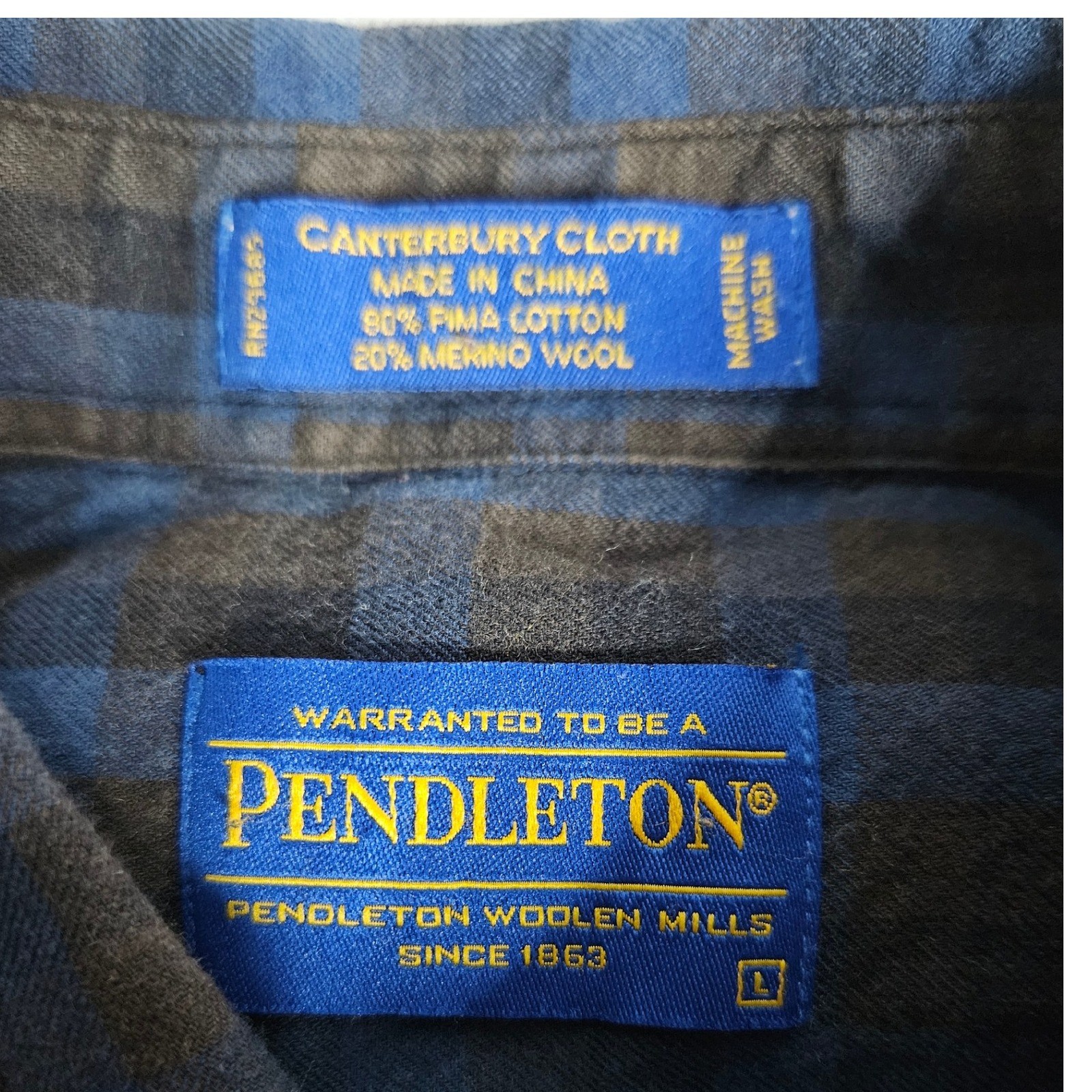 Pendleton Canterbury Cloth Button Down Plaid Flan… - image 4