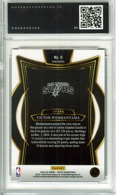 2024-25 Panini Select - Concourse Victor Wembanyama #9 Blue for