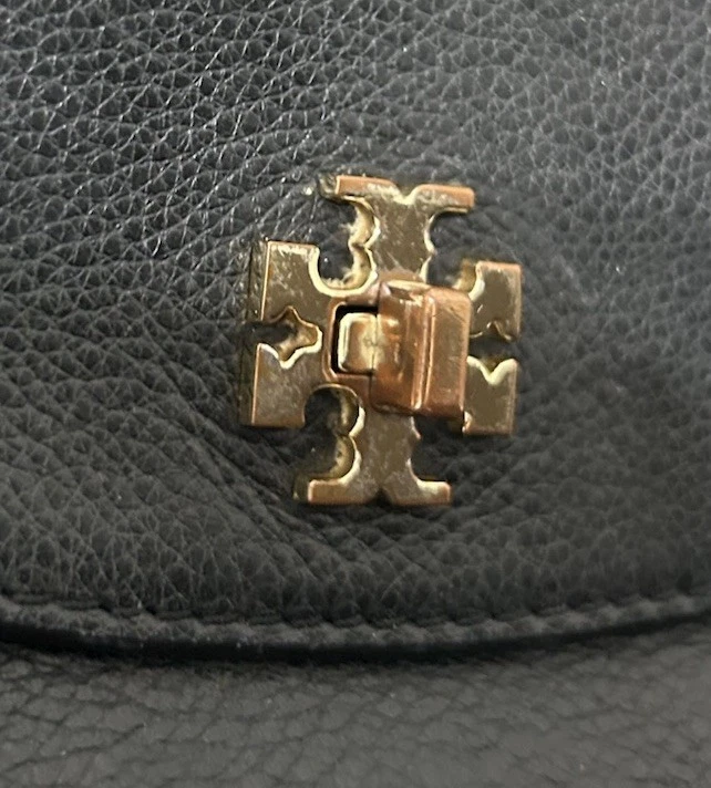 Borsa a tracolla Tory Burch Mercer catena pelle ciottoli nero scuro