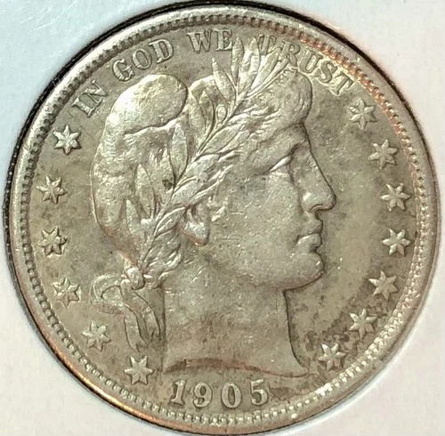 1905-S Barber Silver Half Dollar 50c XF Details