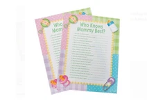 Who Knows Mommy Best Baby Shower Game (24) Sheets Party Fun Favor