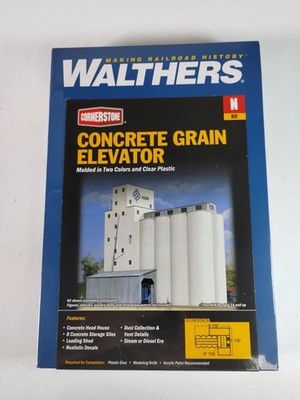 New Walthers 933-3225 N Scale ADM Concrete Grain Elevator Kit Free Shipping