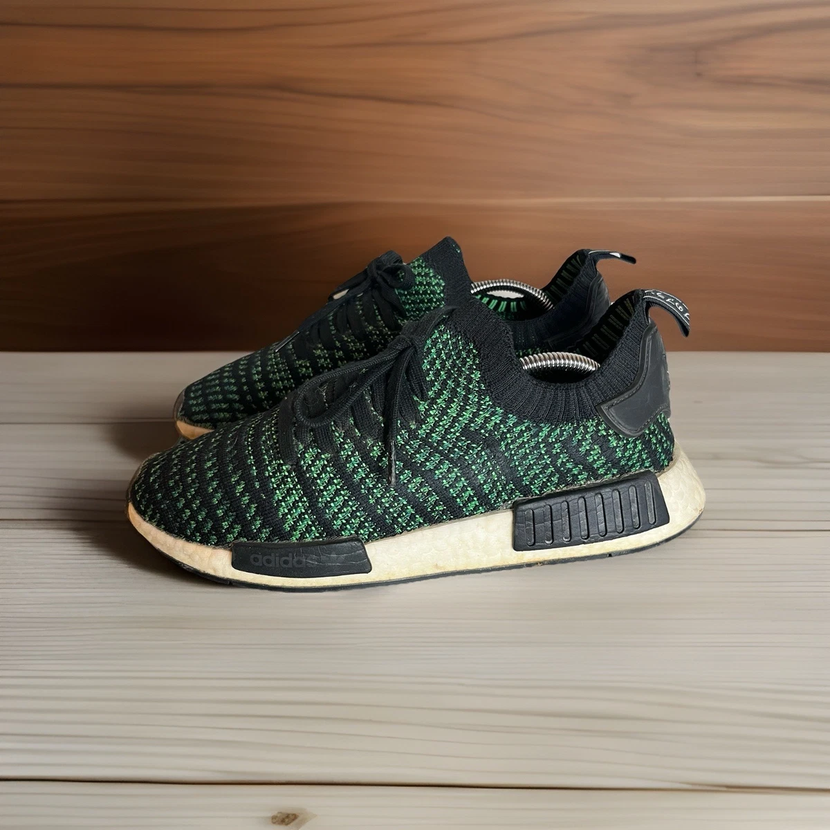 adidas gazelle silver green womens NMD_R1 STLT Primeknit Core Black / Noble Green / Bold Green | Adidas main image 0