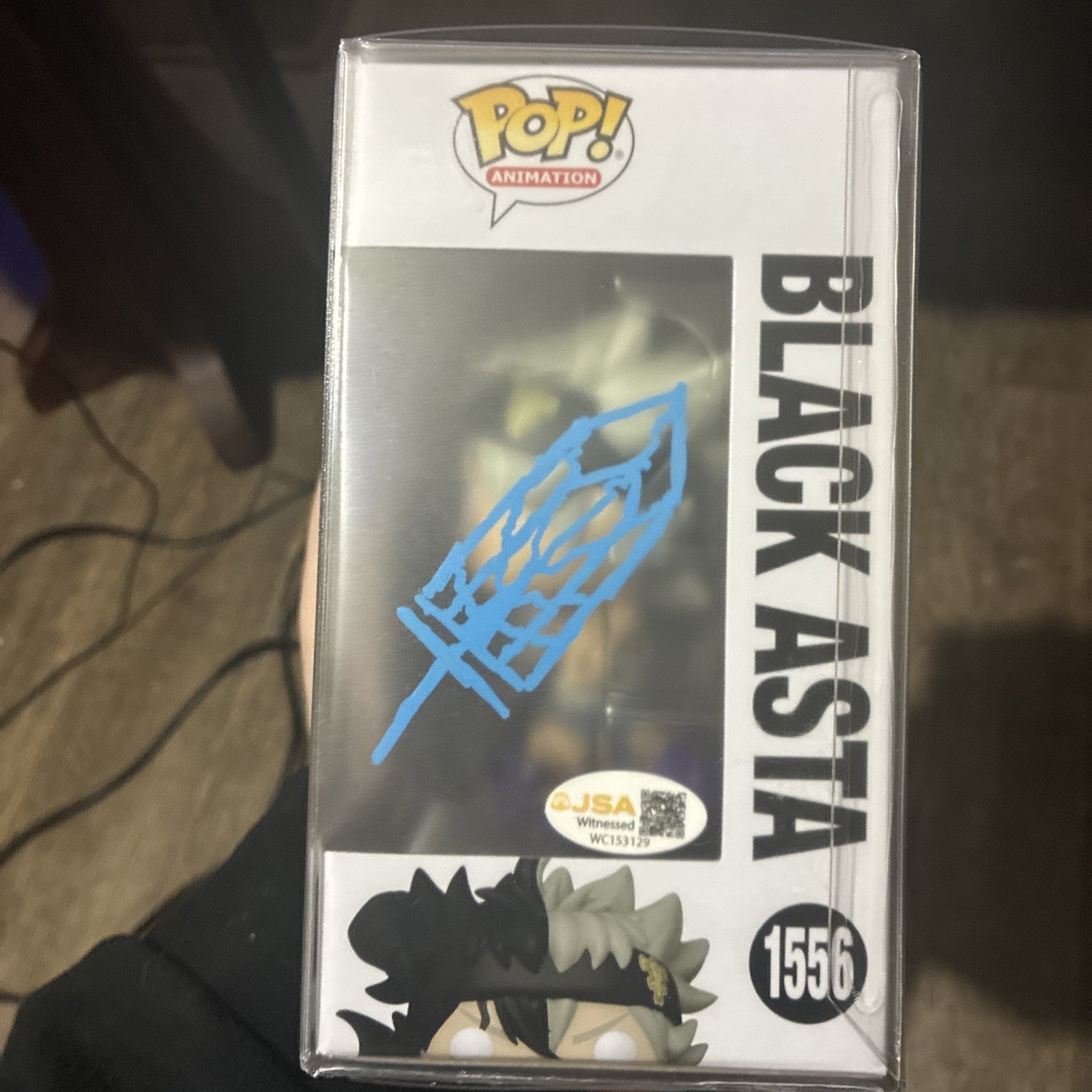 Signed and Quoted Black Asta Funko.  JSA Witnessed Certification 