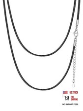 Waterproof Braided Black Leather Necklace Cord with Clasp, Men Women DIY Rope