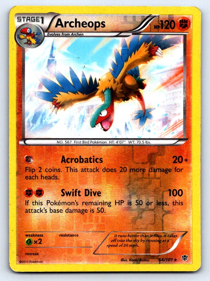 Archeops Reverse Holo Holo Rare Plasma Blast 54/101 LP