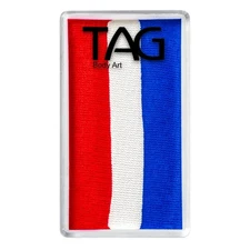 TAG Face and Body Paint - 1 Stroke Split Cake 30g - Red, White, Blue
