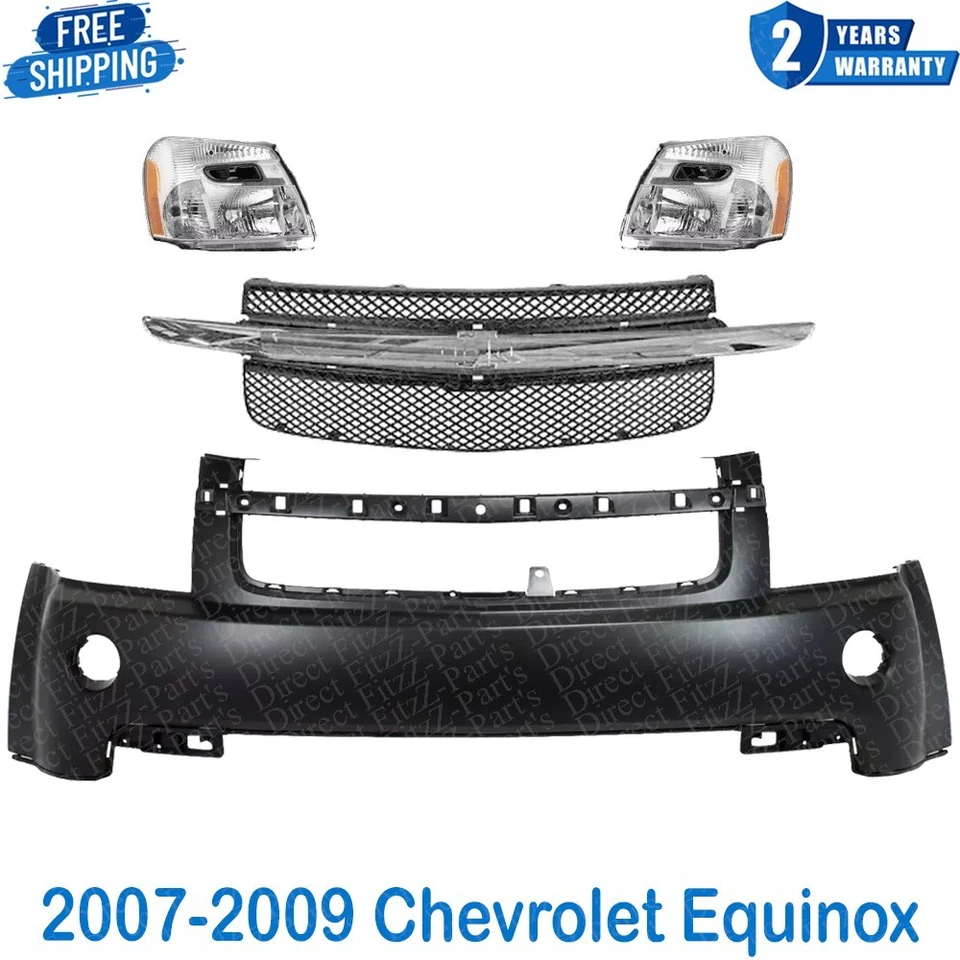 Conjunto de cubierta de parachoques delantero cebado y rejilla para Chevrolet Equinox 2007-2009 Foto 2 de 4