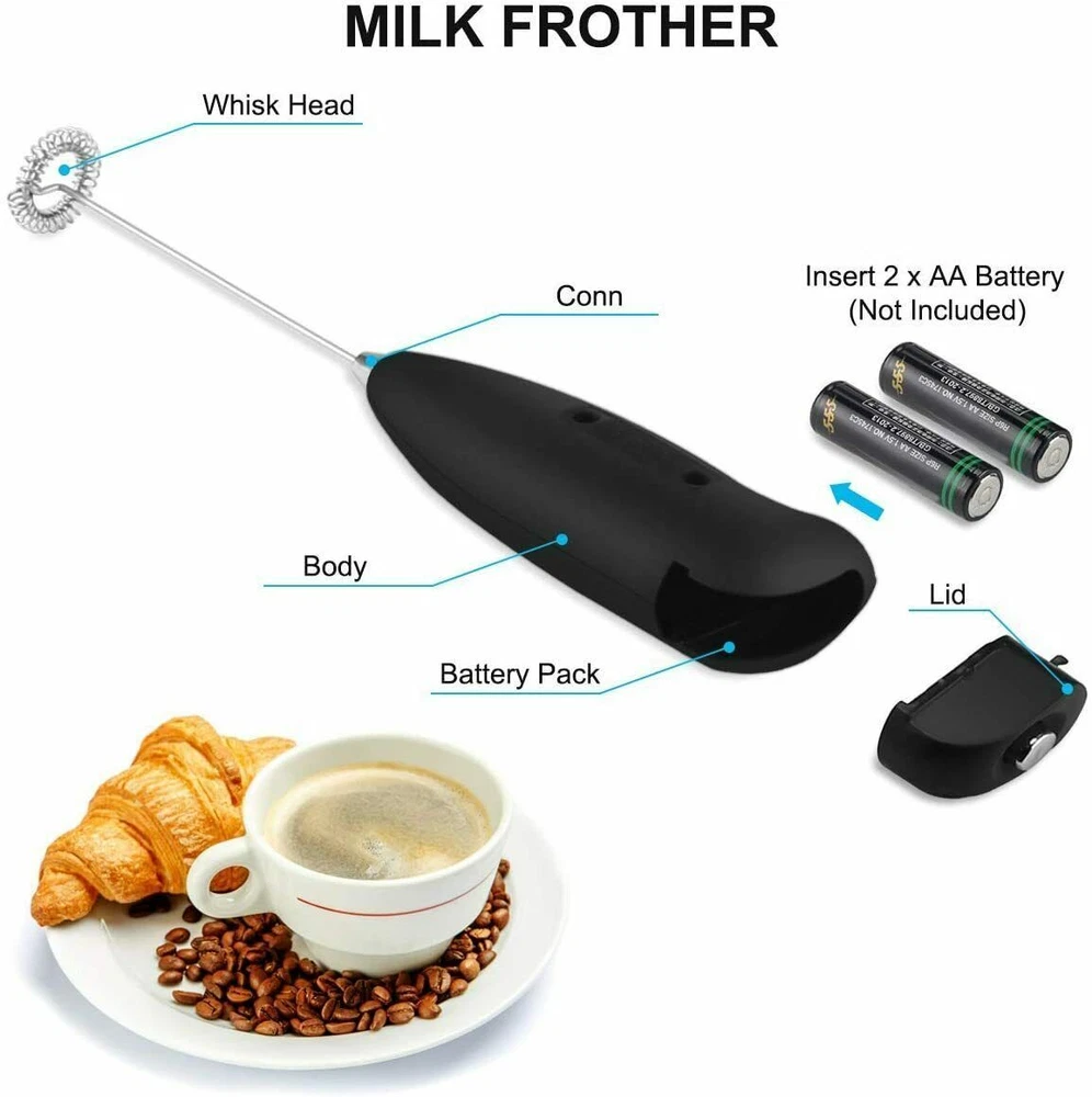Milk Frother for Coffee, Handheld Frother Electric Whisk, Milk Foamer, Mini Mixe