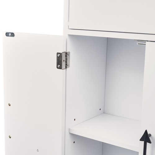 Wooden Bathroom Floor Cabinet Storage Cupboard with Paper Towel Holder Kitchen - Picture 16 of 16