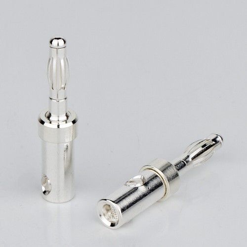4 piezas Enchufe de plátano enchapado en plata HIFI Cable Conector Poste de unión - Imagen 7 de 8
