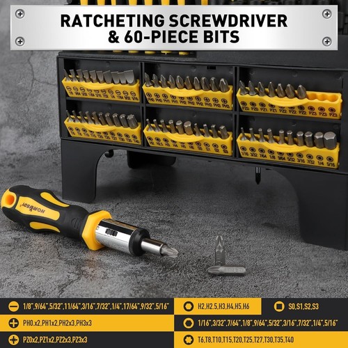 Multi-Functional 140-Piece Magnetic Screwdriver Set for Home & Professional Use - Picture 7 of 11