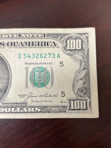 Series 1985 US One Hundred Dollar Bill $100 Richmond ~ E 54326273 A - Picture 3 of 5