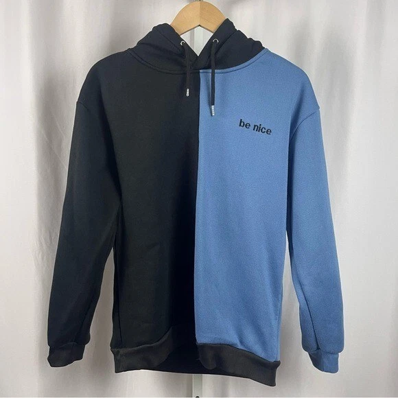 Be Nice Medium Color block Hooded Sweatshirt Hoodie Solid Streetwear Modern