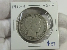 Better Date VG 1910-s Barber Half Dollar.  #12