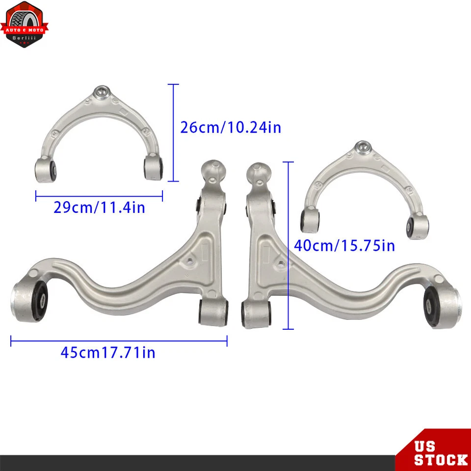 Set Front Upper Lower Control Arms For 2010/2011/2012/2013 Porsche Panamera - Image 2 of 4
