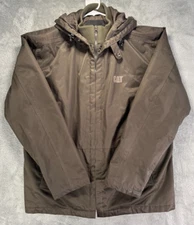 CAT Caterpillar Ridge Jacket Mens Large Brown Water Resistant Windproof Workwear