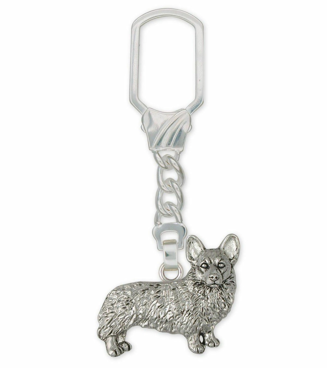 Corgi Key Ring Jewelry Sterling Silver Handmade Dog Key Ring CG8-KRE