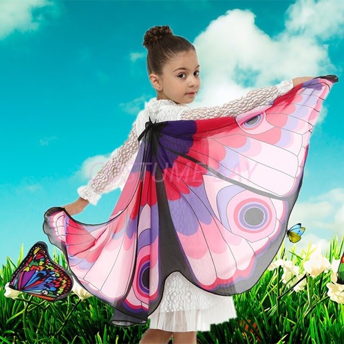 Womens Kids Girls Butterfly Cape Wings Scarf Fairy Wrap Cloak Shawl Book Week AU - Picture 51 of 116