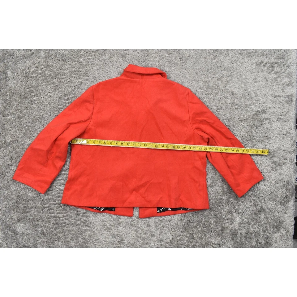 Chico's Size 3 Red Polyester Cape Cardigan Jacket - Long Sleeve Lined - Image 4 of 4