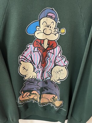 Vintage Popeye Sweater 90s Made in USA One Size Freeze | eBay