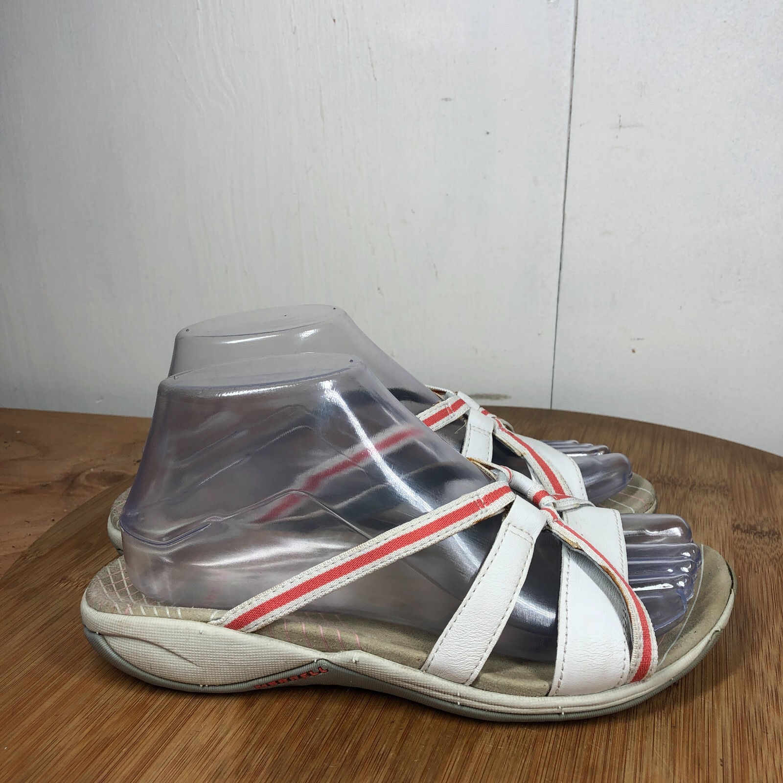 Sandali Merrell donna 7 Camellia Slides in pelle bianca slip on punta aperta casual