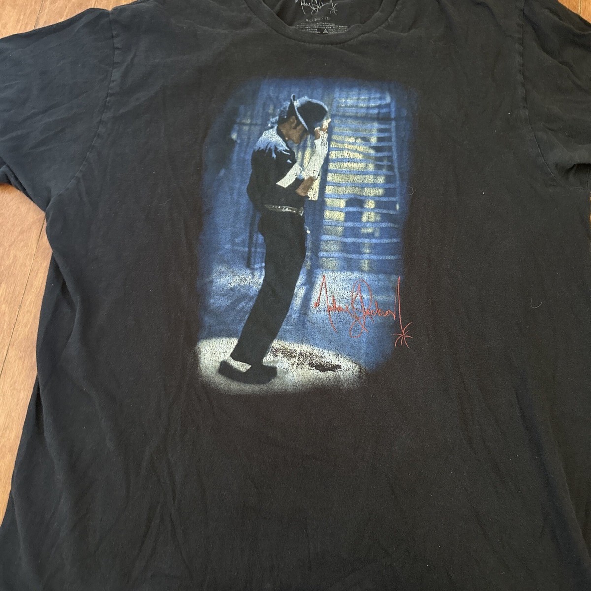 Michael Jackson Sparkle Glove Photo Black T-Shirt Memorialized
