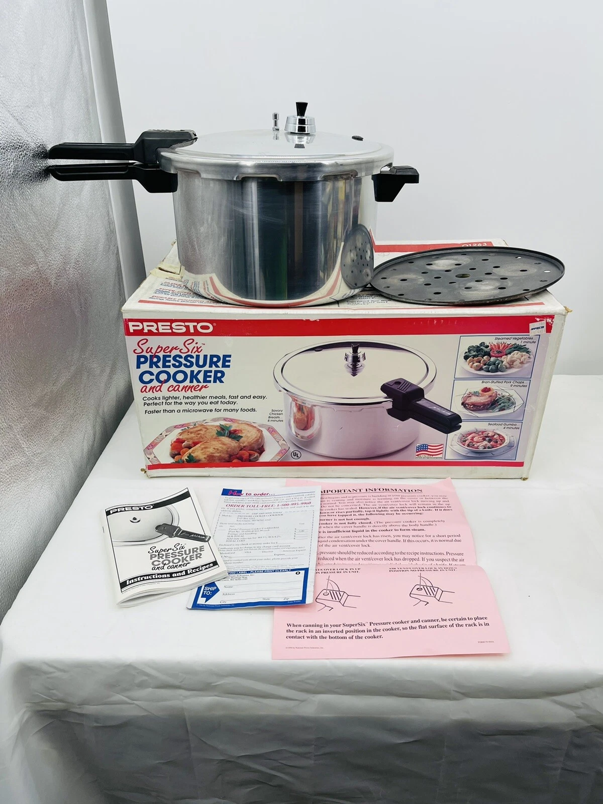 Presto VTG “Super Six” Pressure Cooker and Canner 01263 Complete w/ Original Box