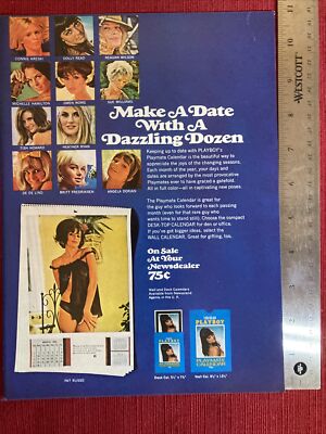 1969 Playboy Playmate Calendar Offer Print Ad - Great To Frame!