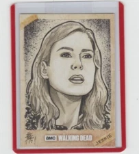 WALKING DEAD SEASON 6 JESSIE SKETCH CARD BY ACCLAIMED ARTIST BRIAN KONG  1/1!