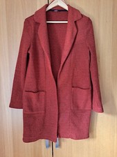 Ladies Terracotta Coat Cardigan, thigh length, size small