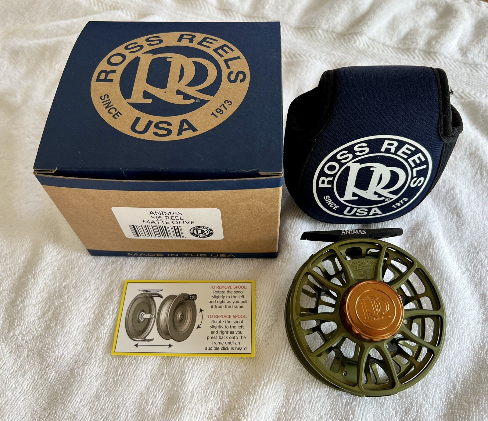 Ross Animas Fly Reel - Size 5/6 - Color Matte Olive