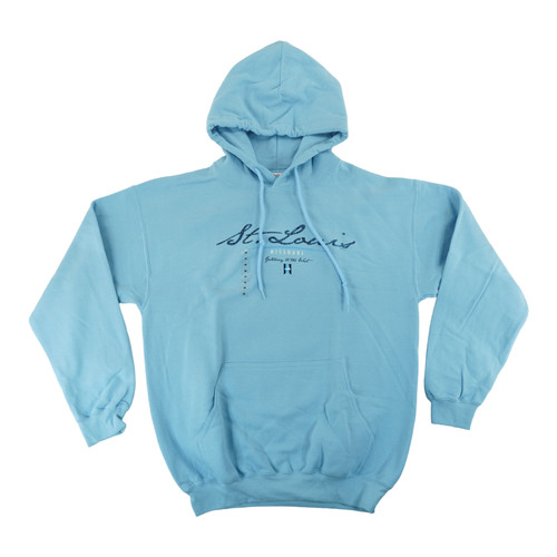 NEW St Louis Missouri Sweater Hoodie Men's Size Medium Light Blue