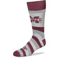Mississippi State Bulldogs NCAA FBF Long Pro Stripe Fuzzy Sleep Soft Socks *OSFM