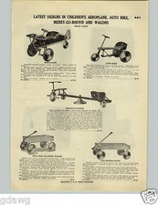 1928 PAPER AD Pedal Car Aeroplane Airplane Oriole Flyer Bull Dog Coaster Wagon