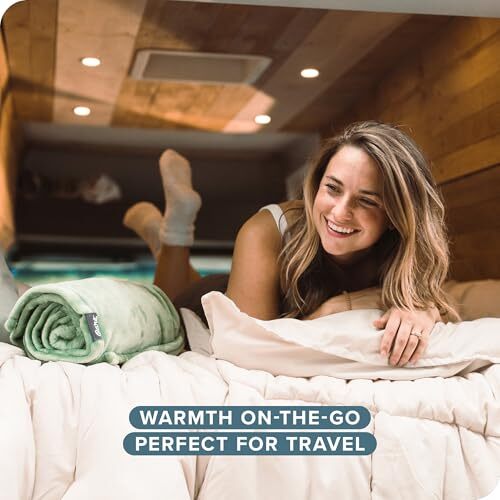 Fleece Blanket - Throw Travel Blanket - Black - Throw/Travel 05 - Black - Bild 2 von 6
