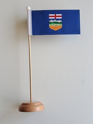 Alberta Kanada Tischflagge aus Holz - LETZTE PAAR