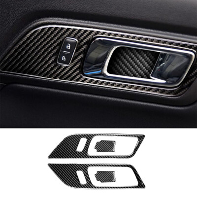 4Pcs Carbon-Faser-Innentürgriff-Abdeckungsverkleidung für Ford Mustang 2015-2019