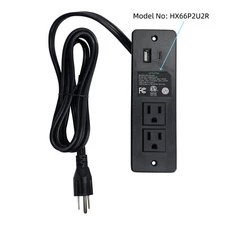 Emomo 2 Outlet Recessed Power Strip HX66P2U2R with USB A C Ports for Lift Chair