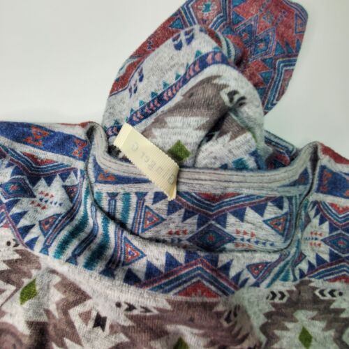 Ginger G Southwestern Print Soft Sweater Dress Three Quarter Sleeves Large - Picture 7 of 8